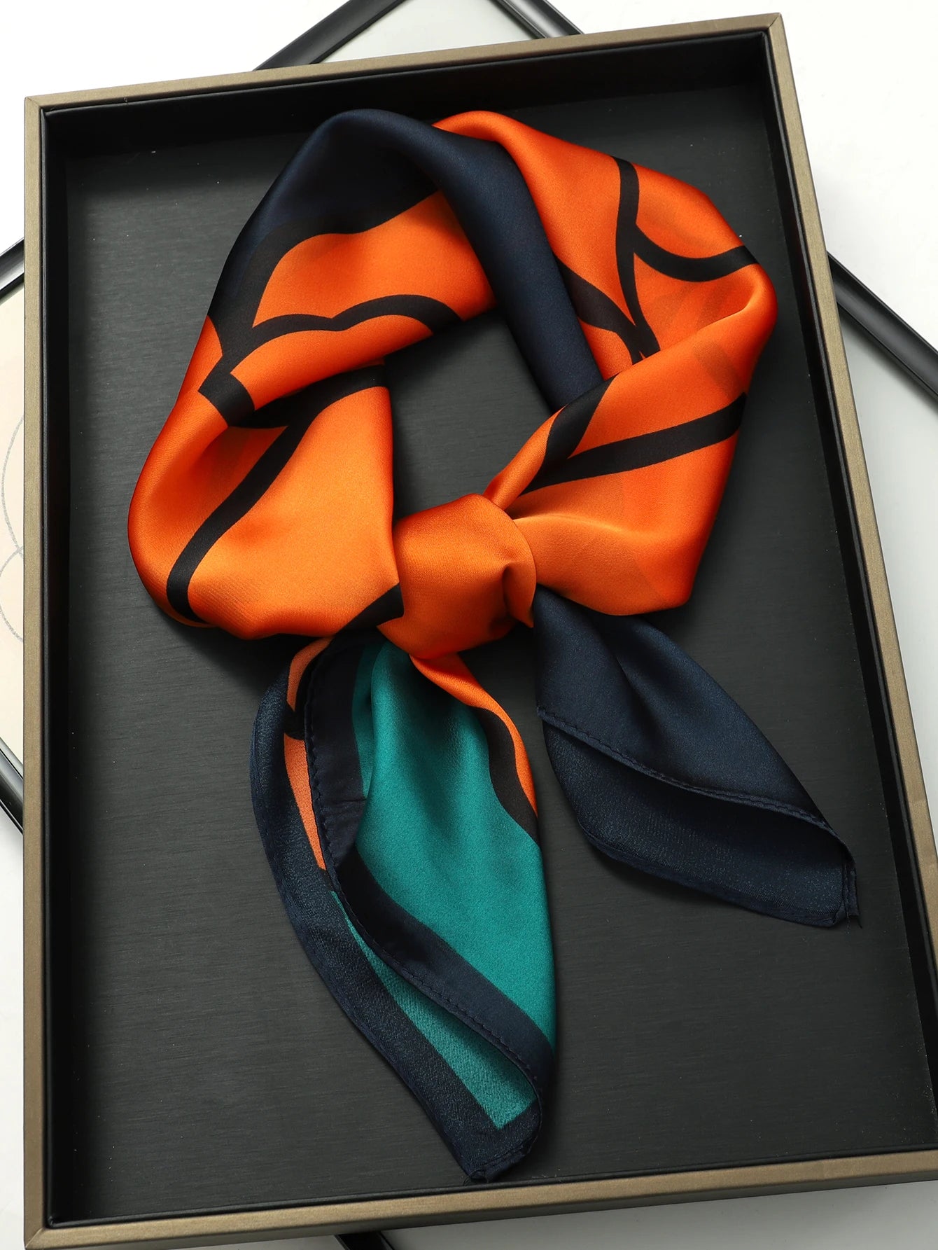 Floral Print Large Square Scarf for Draped Wrap Styling