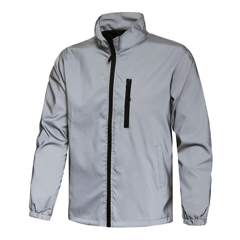 Long Sleeve Casual Streetwear Jacket with Front Closure and Pockets