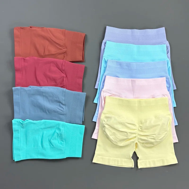 Women's High Waist Nylon Blend Scrunch Shorts for Gym Training