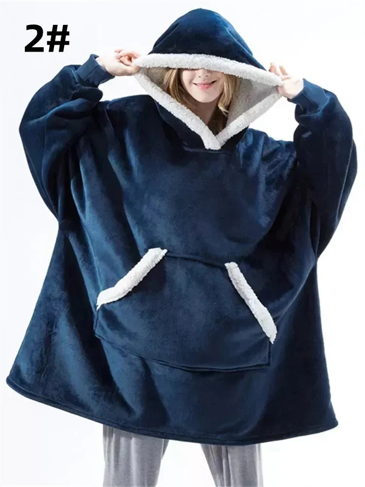 Oversized Fleece Blanket Hoodie with Original Long and Short Styles