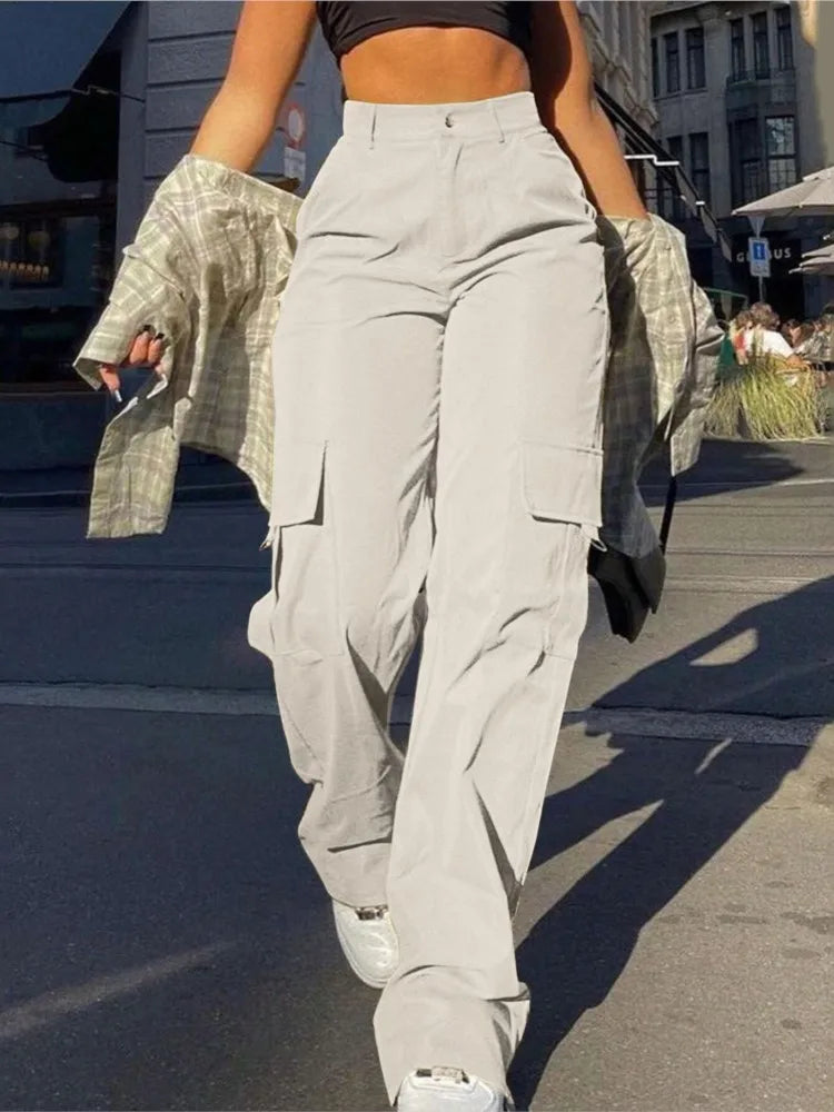 Women's Cargo Pants with Relaxed Legs and Large Side Pockets