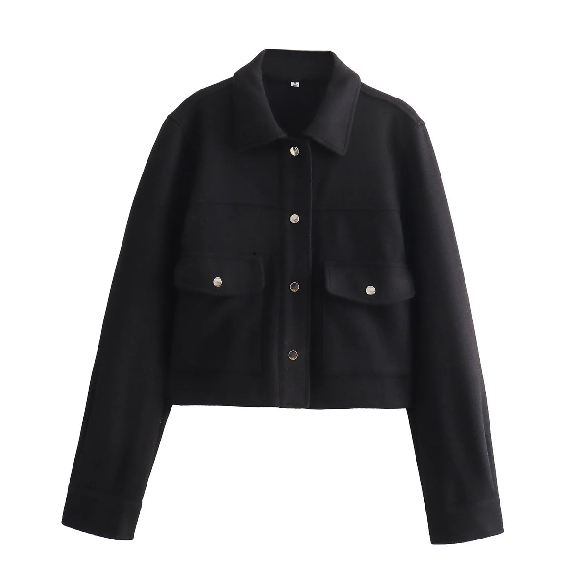 HH Cropped Button-Front Pocket Jacket