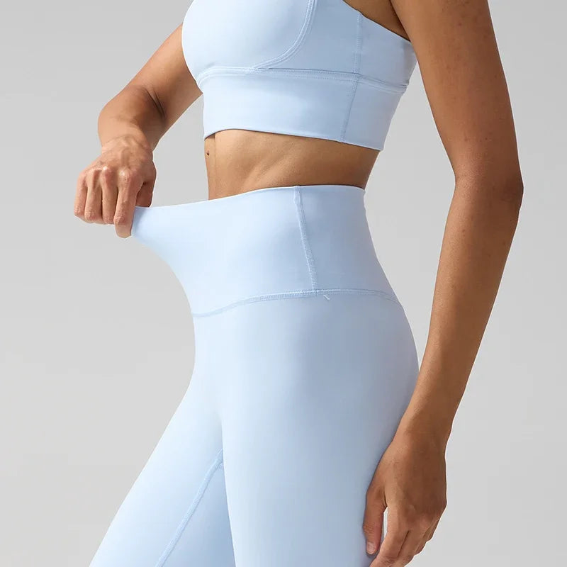 Women's High-Waist Nylon-Elastane Stretch Ankle-Length Yoga Leggings