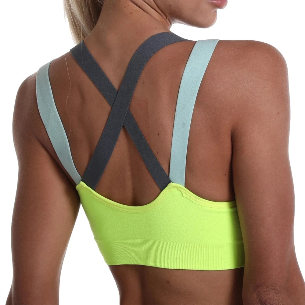 Women's Front Clasp Cross Strap Sports Bra