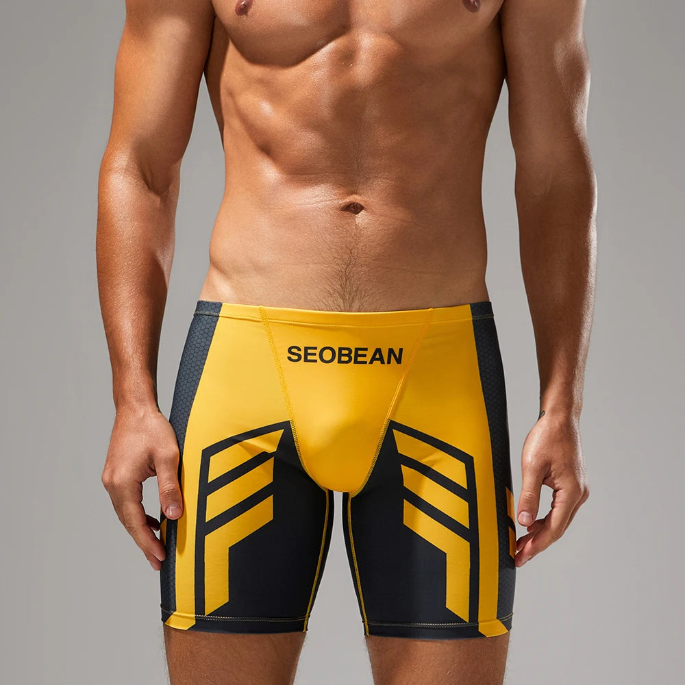 Men's Swimsuit Bottoms in Low-Rise Swim Boxer Style for Beach and Pool Wear