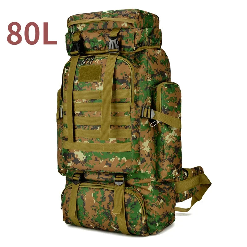 Large Outdoor Backpack with Webbing and Side Compression Straps