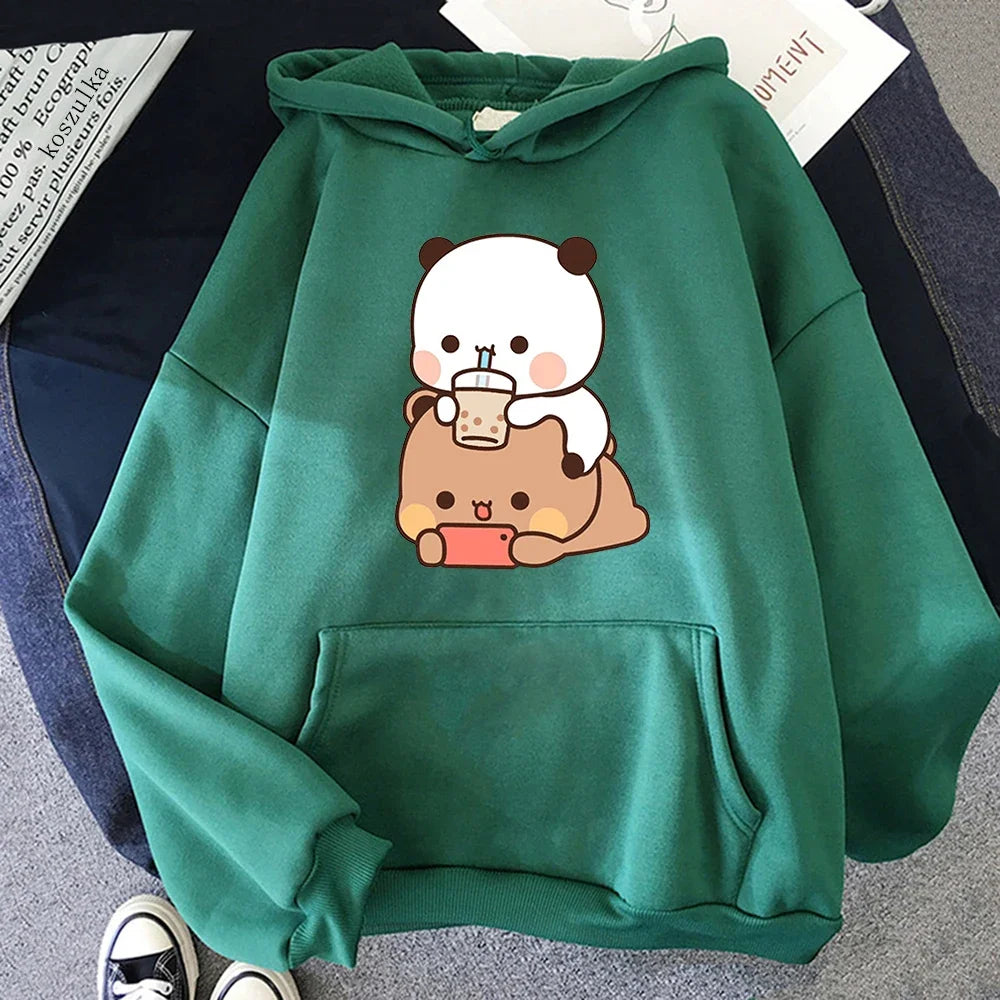 Cartoon Graphic Long Sleeve Pullover Casual Hoodie for Layering