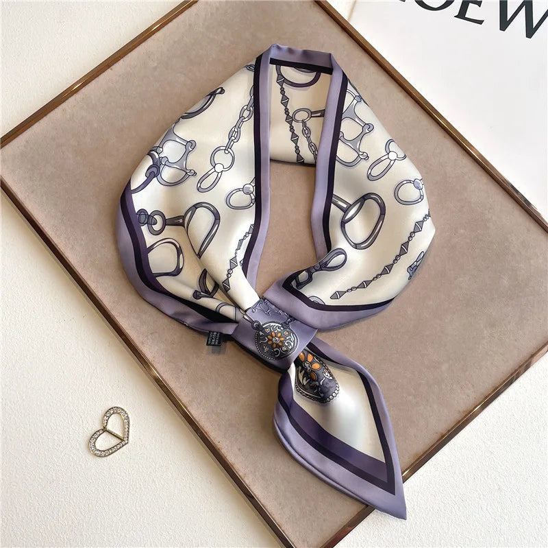 Printed Narrow Neckerchief Scarf with Pointed Tie Ends