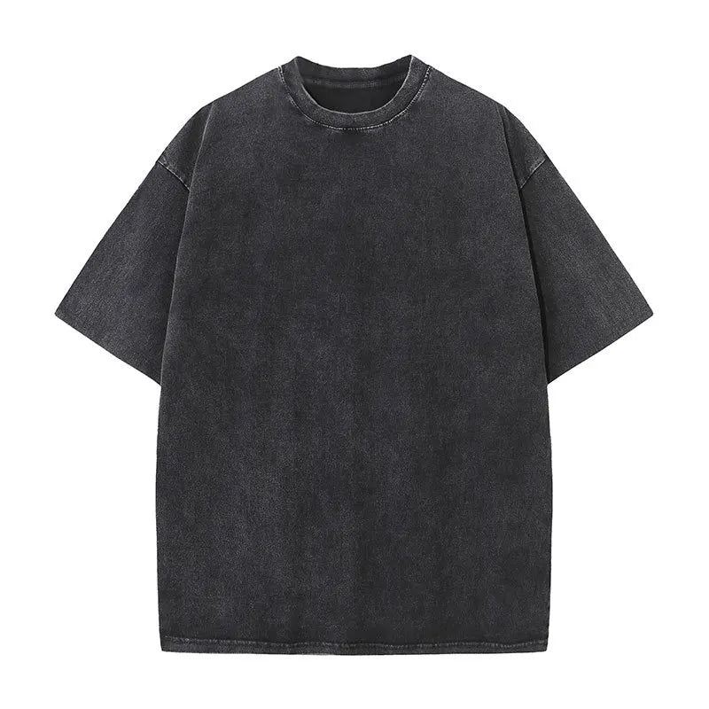 Solid Crew Neck Short Sleeve Loose Casual T Shirt