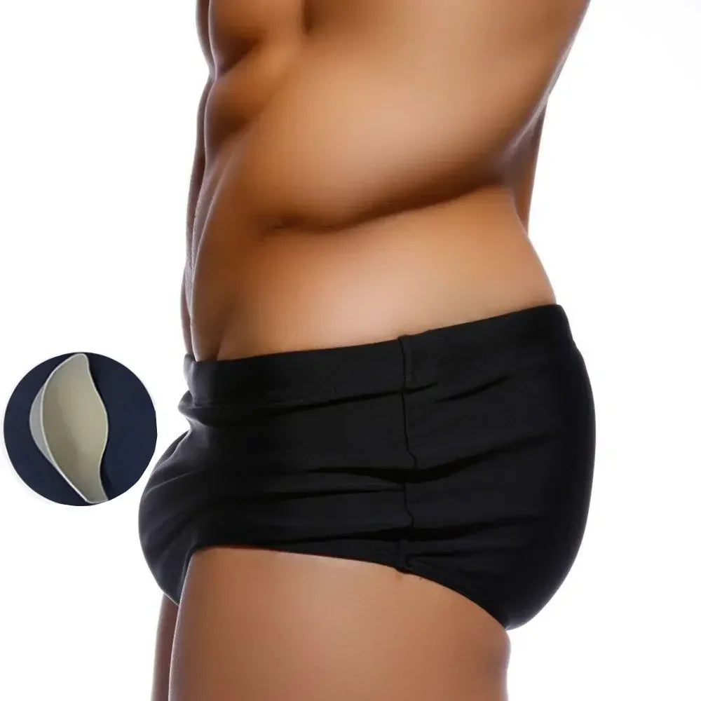Men's Swimsuit Bottoms in Swim Boxer Brief Style for Beach and Pool Wear