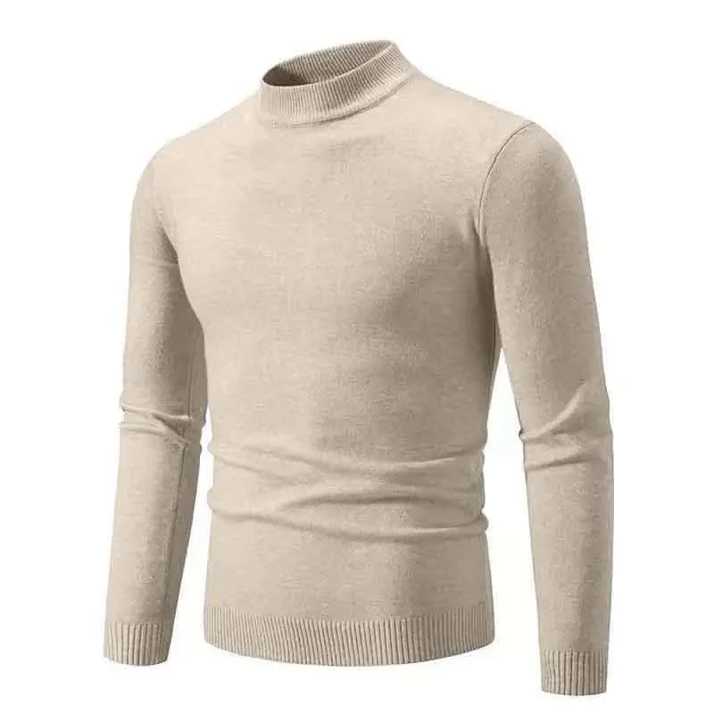 Men's Mock Neck Long Sleeve Knit Sweater
