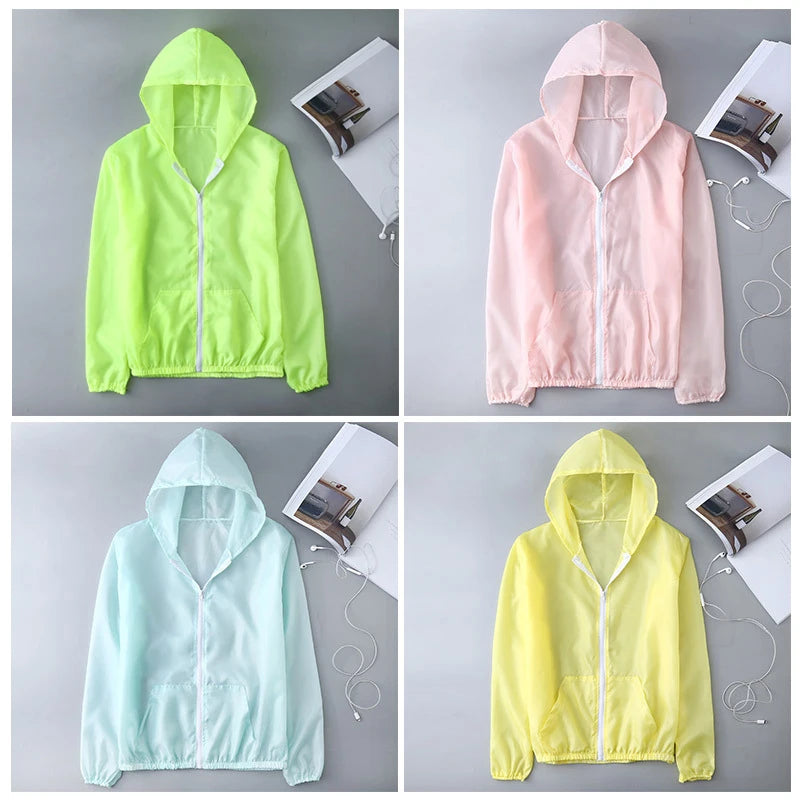 Women's Hooded Long Sleeve Zip Front Jacket For Workout Outfits