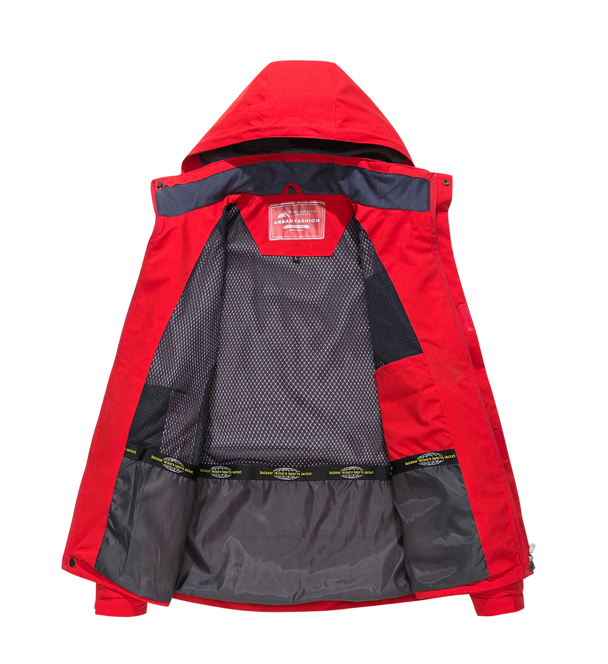 Men's Colour Block Hooded Zip Front Jacket