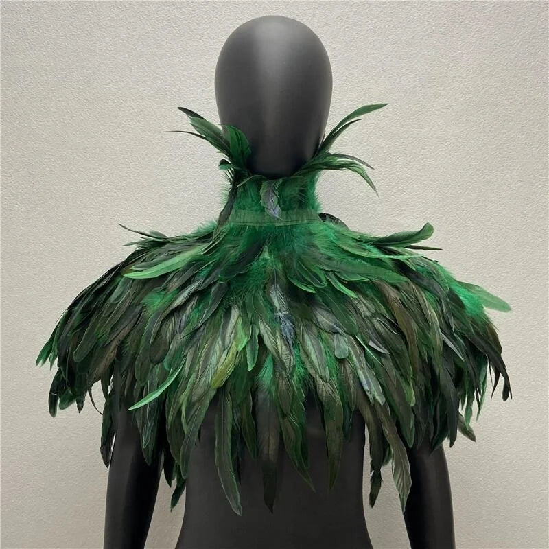 Layered Feather Shoulder Cape for Layering over Outfits