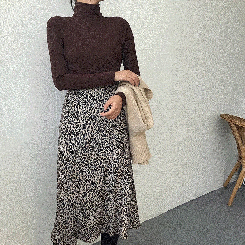Women's Turtleneck Fitted Long Sleeve Sweater Casual Knit Layer