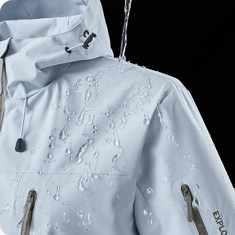 Hooded Zip-Front Outdoor Windbreaker