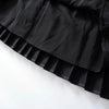 Light Luxury Little Black Dresses For Women Turn Down Collar Contrast Color Hem Pleated Drape Commuter Female Dress 4XL