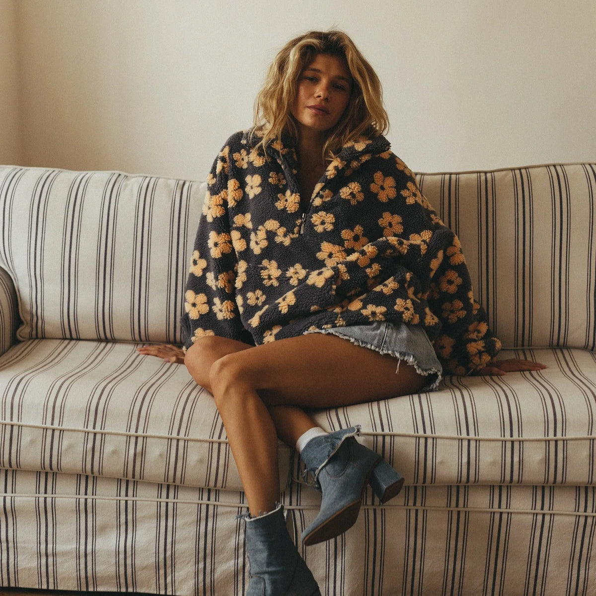 Floral Long Sleeve Pullover Casual Sweatshirt for Layering