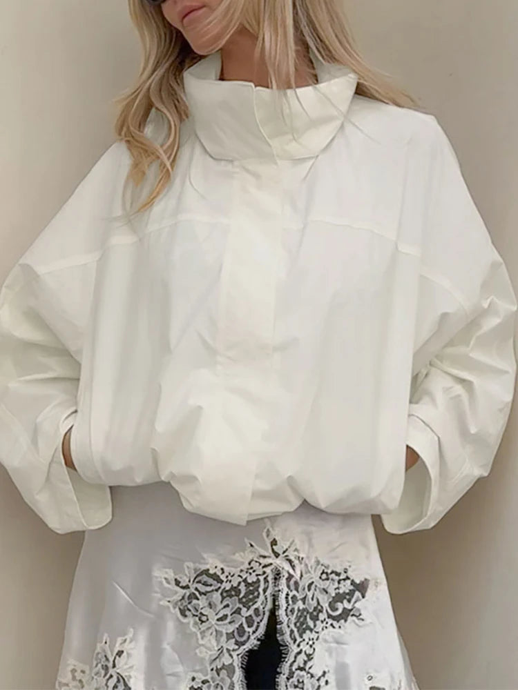Women's Hooded Zip Front Drawstring Hem Jacket for Layered Outfits