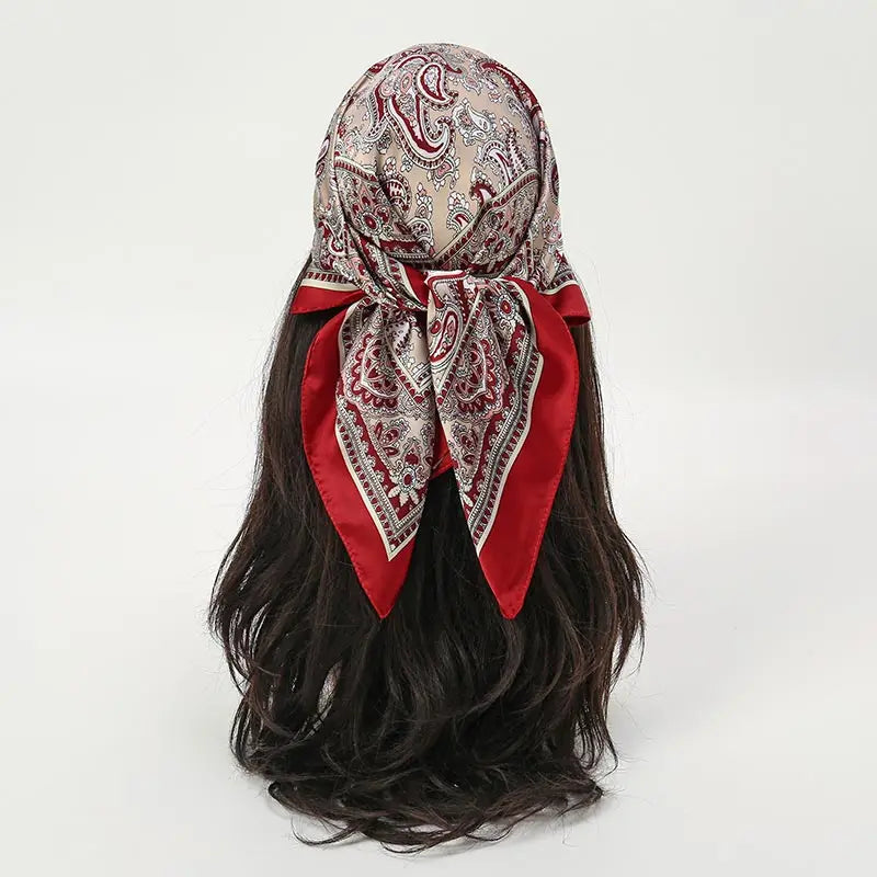 Floral Print Square Scarf for Head and Neck Styling