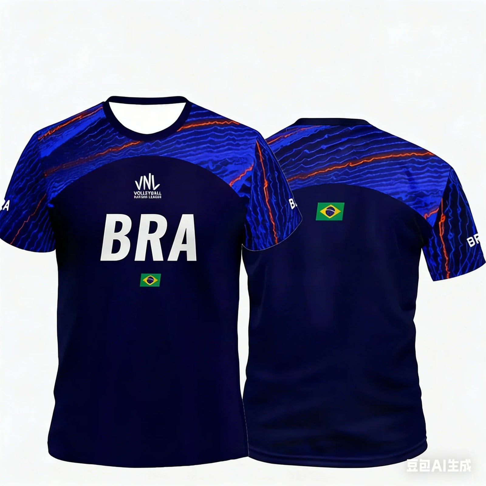 Brazil Graphic Volleyball Short Sleeve Jersey For Sports Outfits