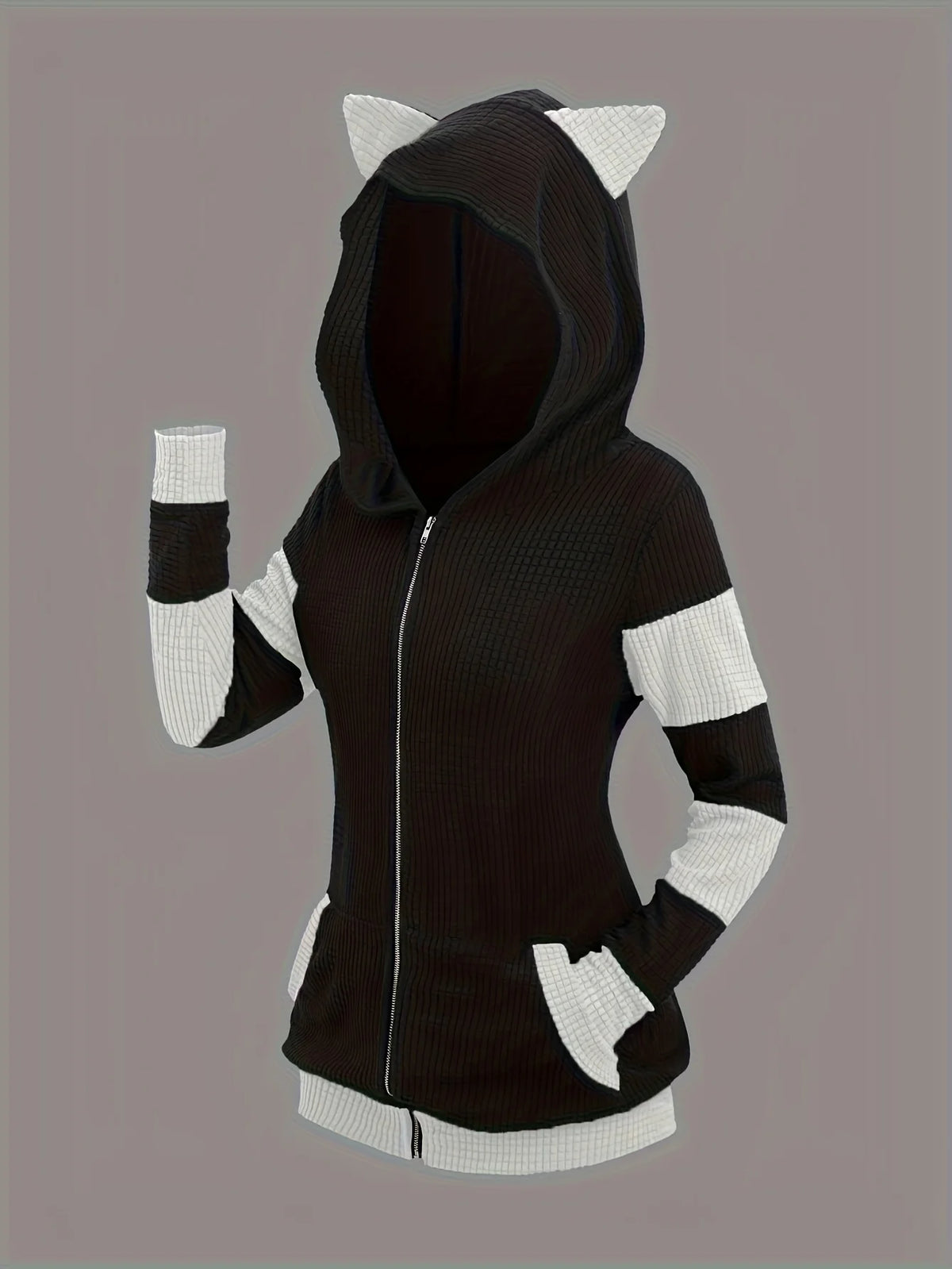 Cat Ear Long Sleeve Pullover Casual Hoodie for Layering