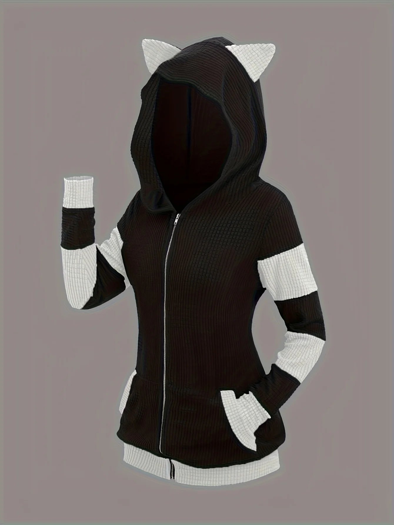 Cat Ear Long Sleeve Pullover Casual Hoodie for Layering