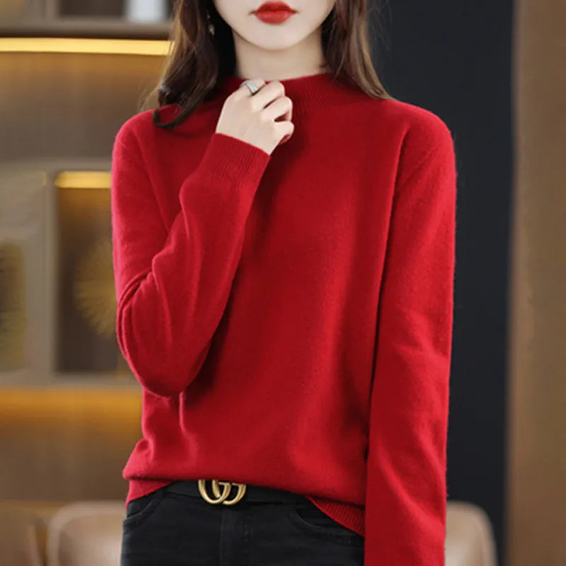 Women's Raised Rib Long Sleeve Knit Sweater Casual Knit Layer