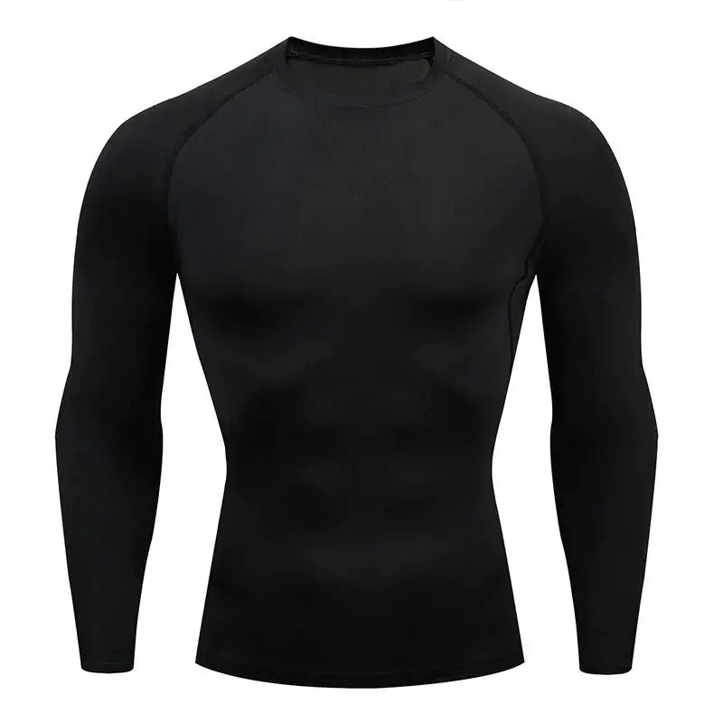 Fitted Crew Neck Long Sleeve Compression T Shirt