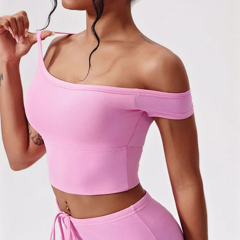 Women's Off-Shoulder Workout Crop Top