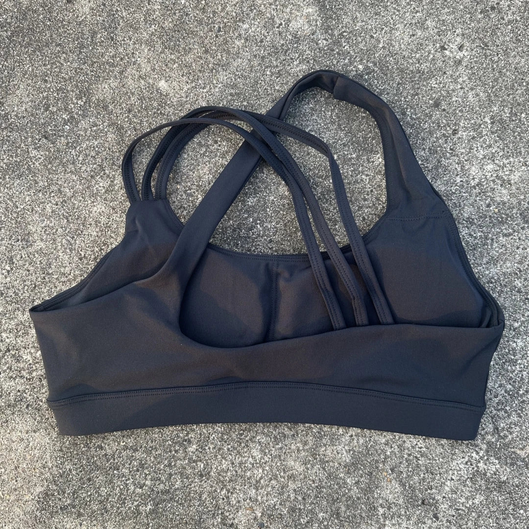 Women's Scoop Neck Multi Strap Cross Back Sports Bra