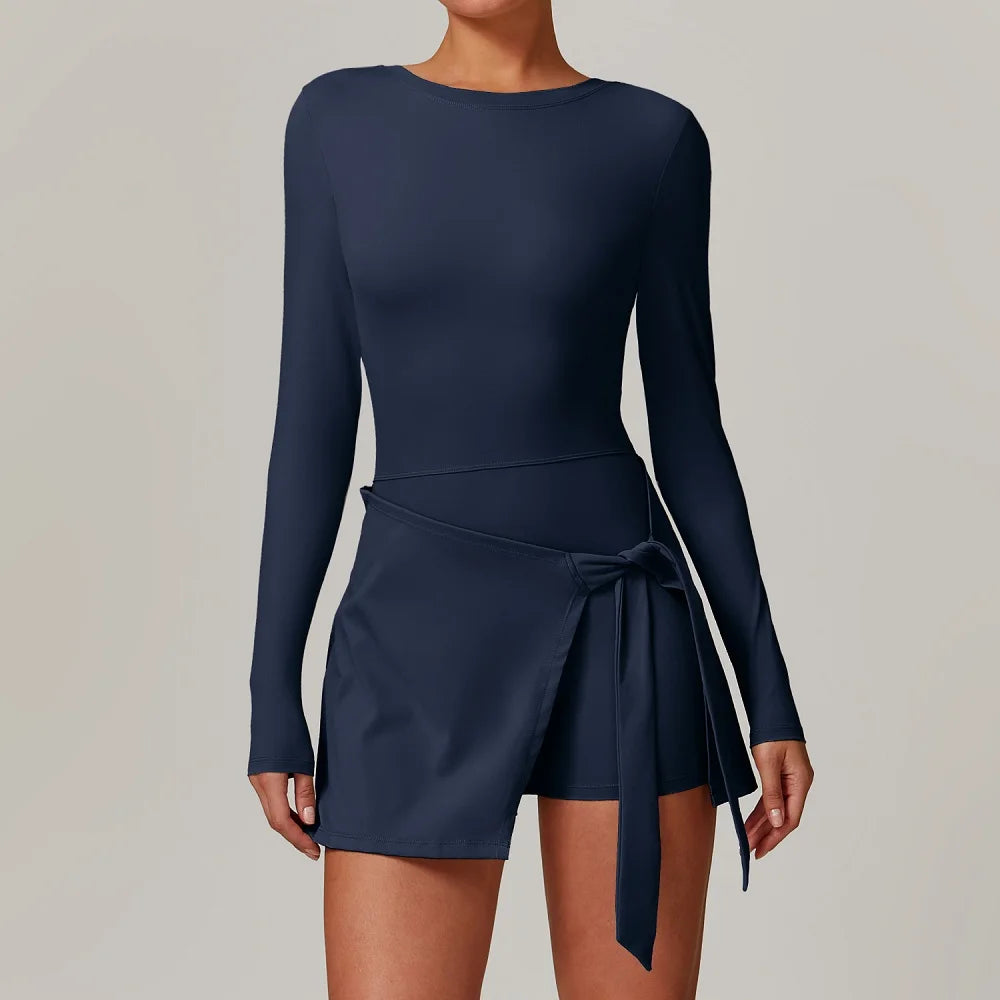 Women's Wrap-Skirt Sleeveless Tennis Dress