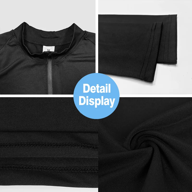 Stand Collar Half Zip Long Sleeve Running Training Top