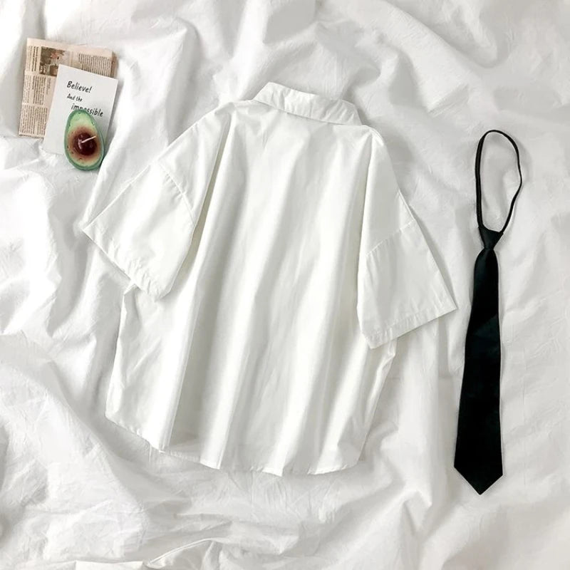 Women's Collared Half Sleeve Shirt with Tie and Bottom Options