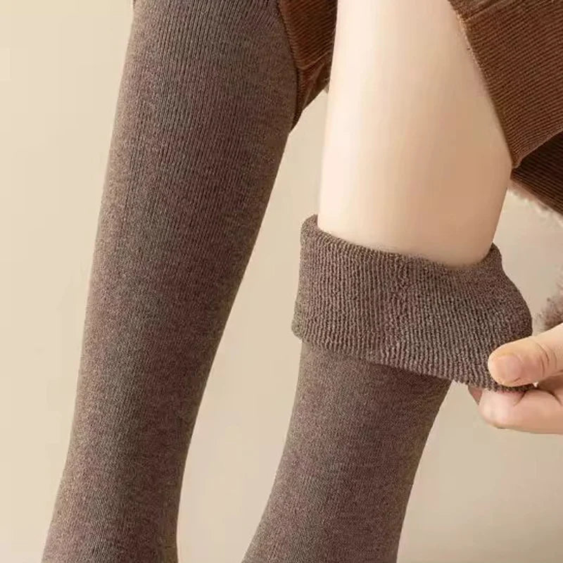 Solid Knee High Socks with Long Knit Shape