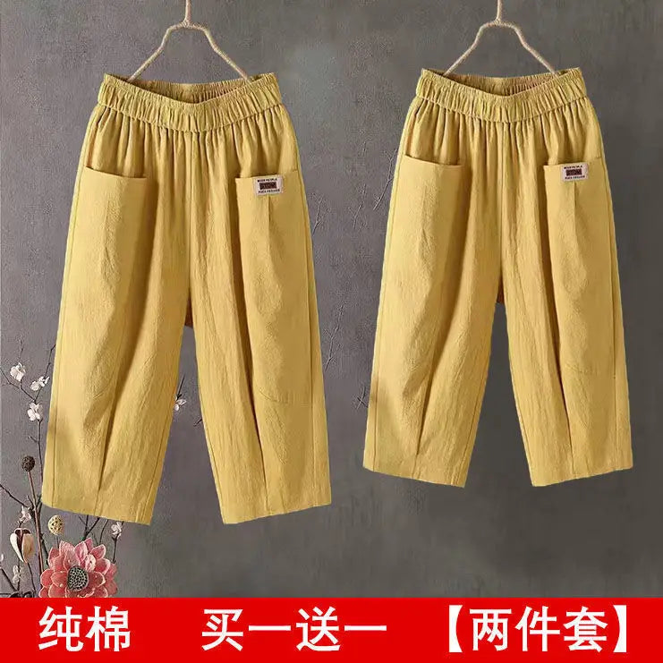 Women's Loose Cropped Harem Pants For Workout Outfits