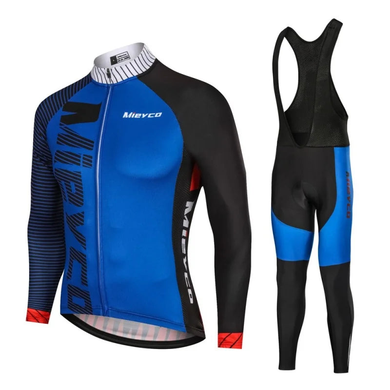 Men Long Sleeve Cycling Jersey Set MTB Road Bike Breathable Outdoor Cycling Suit