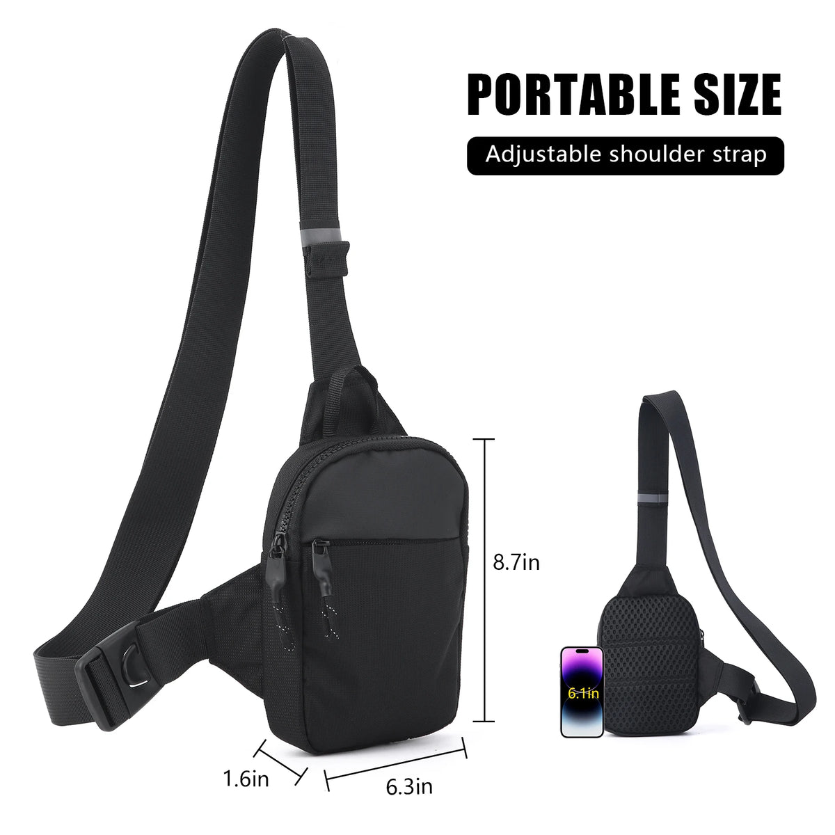Compact Crossbody Phone Bag with Adjustable Shoulder Strap