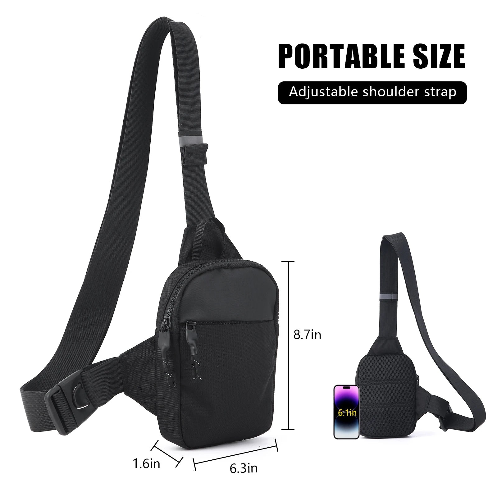 Compact Crossbody Phone Bag with Adjustable Shoulder Strap