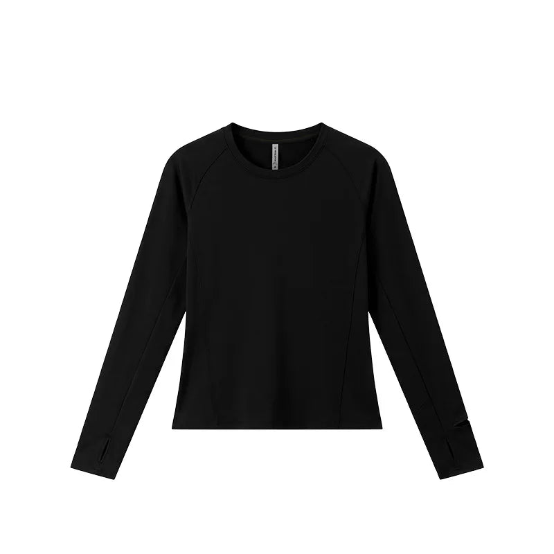 Crew Neck Long Sleeve Wool Blend Hiking Base Layer Shirt