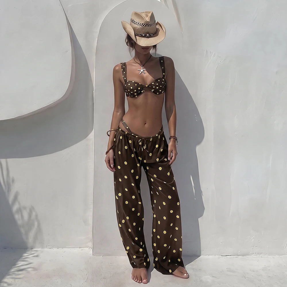 Polka Dot Bikini with Cover-Up Dress