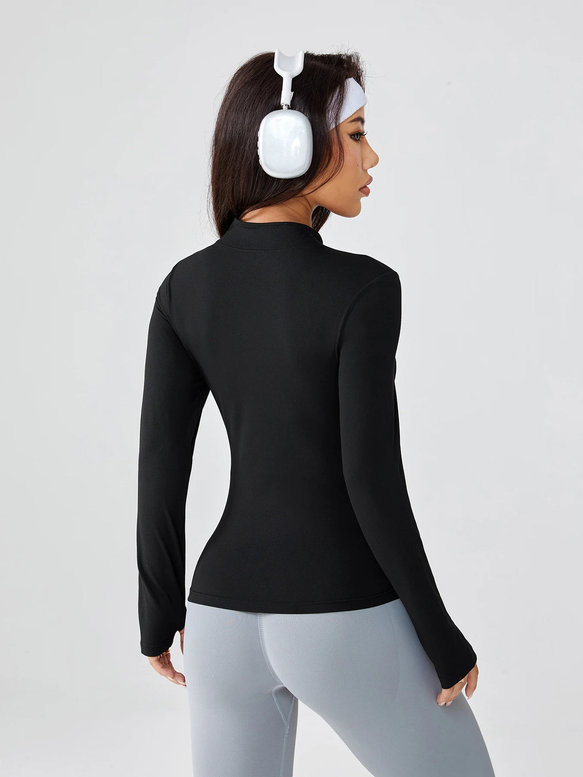 Women's Fitted Full Zip Sports Jacket For Workout Outfits