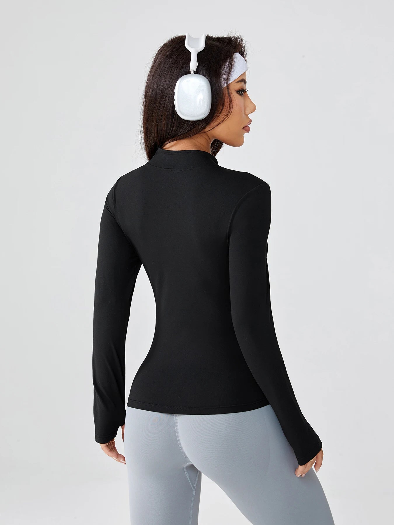 Women's Fitted Full Zip Sports Jacket For Workout Outfits