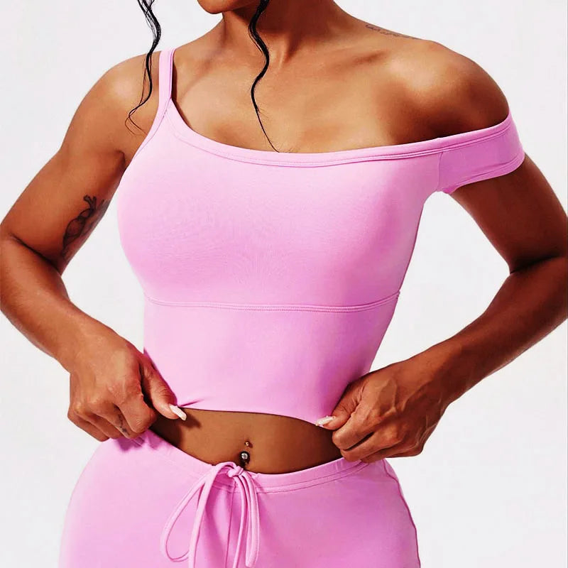 Women's Off-Shoulder Workout Crop Top