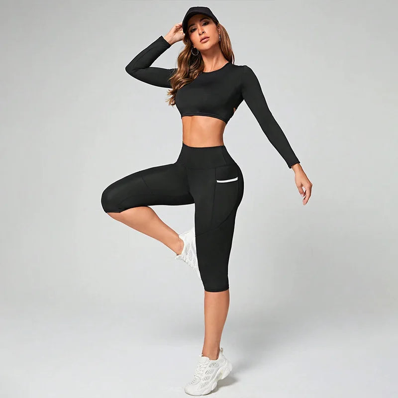 Women's Side Pocket Capri Leggings For Workout Outfits