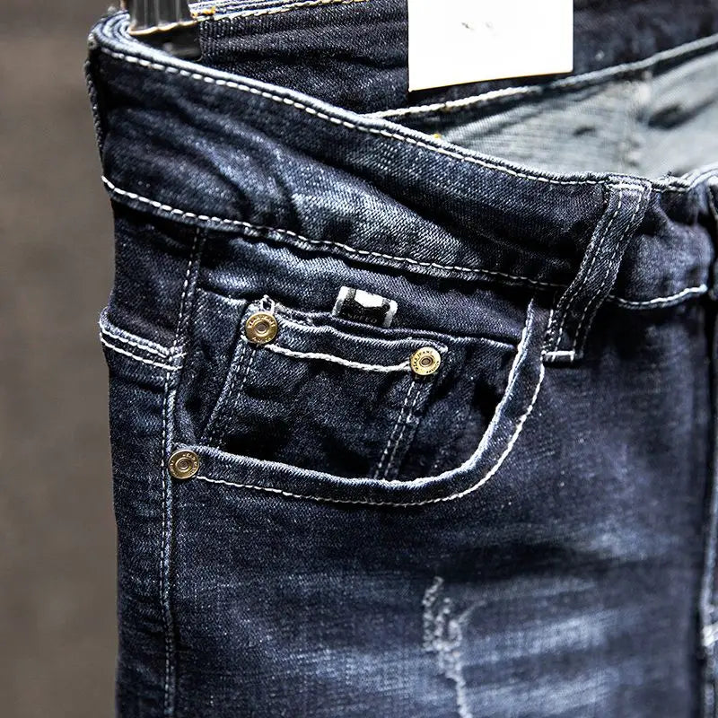Men's Distressed Slim Fit Denim Jeans for Casual Everyday Wear
