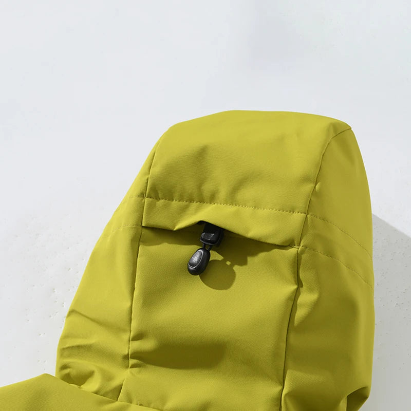 Hooded Long Sleeve Full Zip Outdoor Hiking Jacket with Pockets