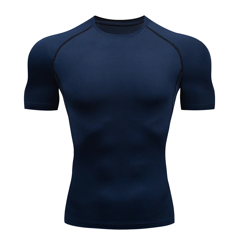 Fitted Crew Neck Short Sleeve Compression T Shirt