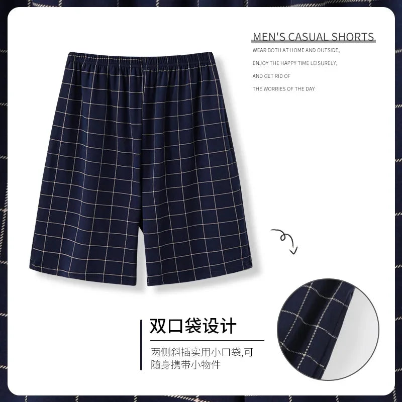 Men's Solid Elastic Waist Pocket Lounge Sleep Shorts with Style Options