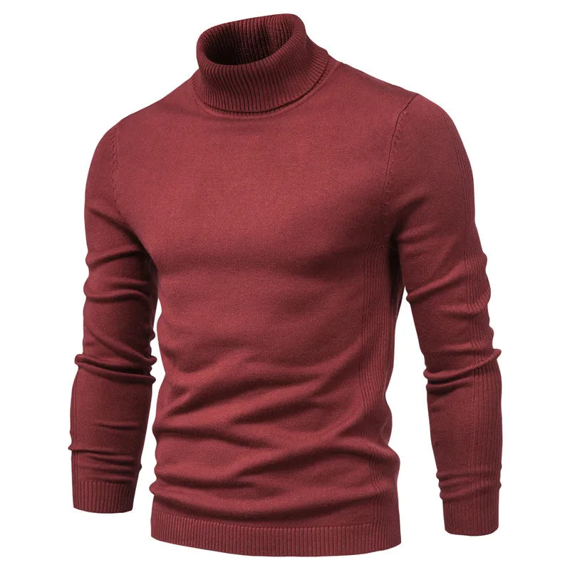 Men's Mock Neck Long Sleeve Knit Sweater